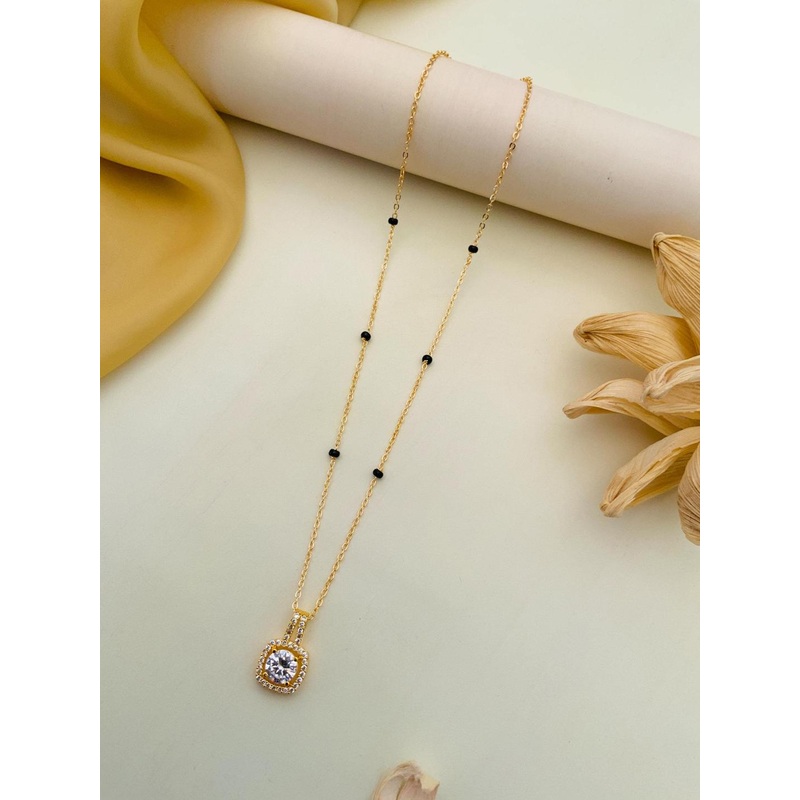 Anouk Gold-Plated Artificial Stones and Beads Mangalsutra