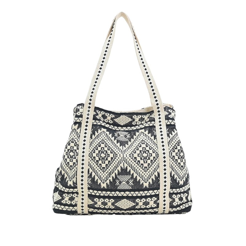 Anouk Women Geometric Printed Bucket Cotton Tote Bag