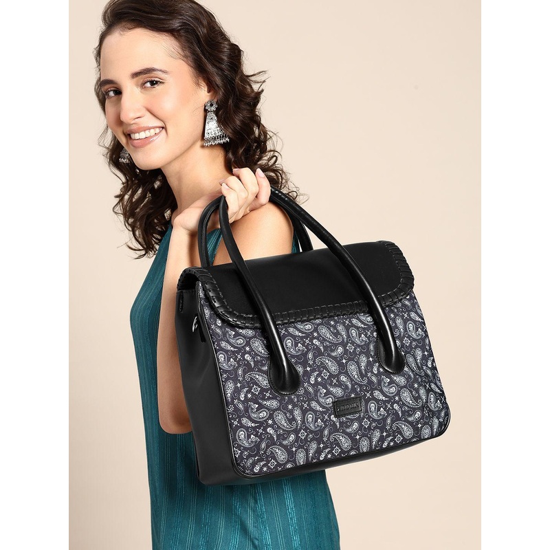 Anouk Women Paisley Printed Oversized Structured Handheld Bag