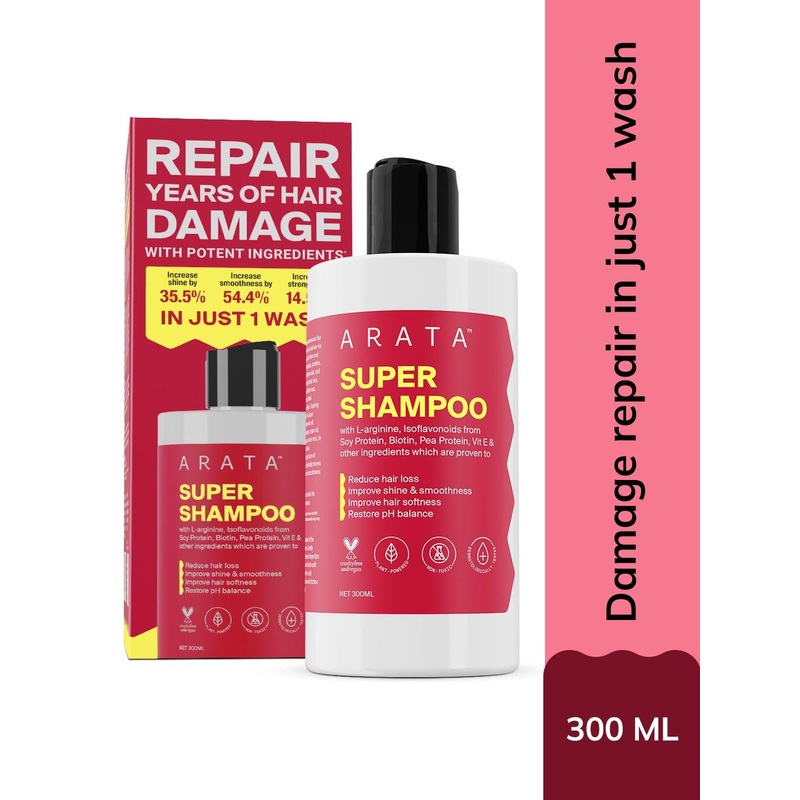 ARATA Plant-Powered Super Shampoo with Onion Oil & Apple Cider Vinegar – 300 ml