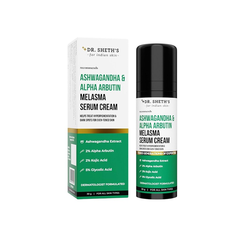 DR. SHETHS Ashwagandha & Alpha Arbutin Melasma Serum Cream – 30g