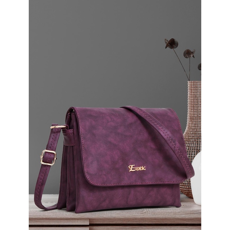 Exotic Purple PU Structured Sling Bag