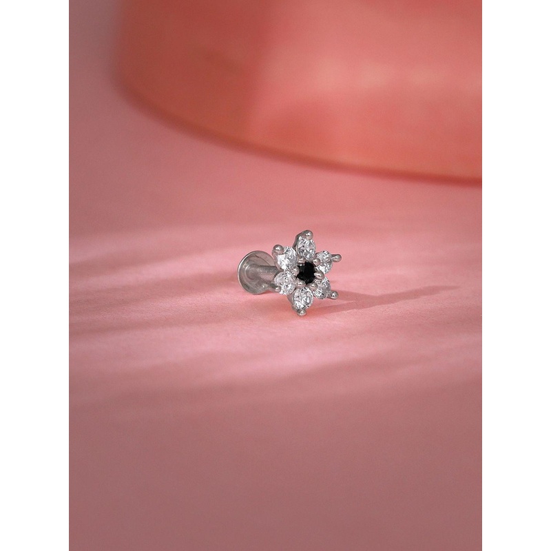 GIVA Rhodium-Plated Stud Nosepin