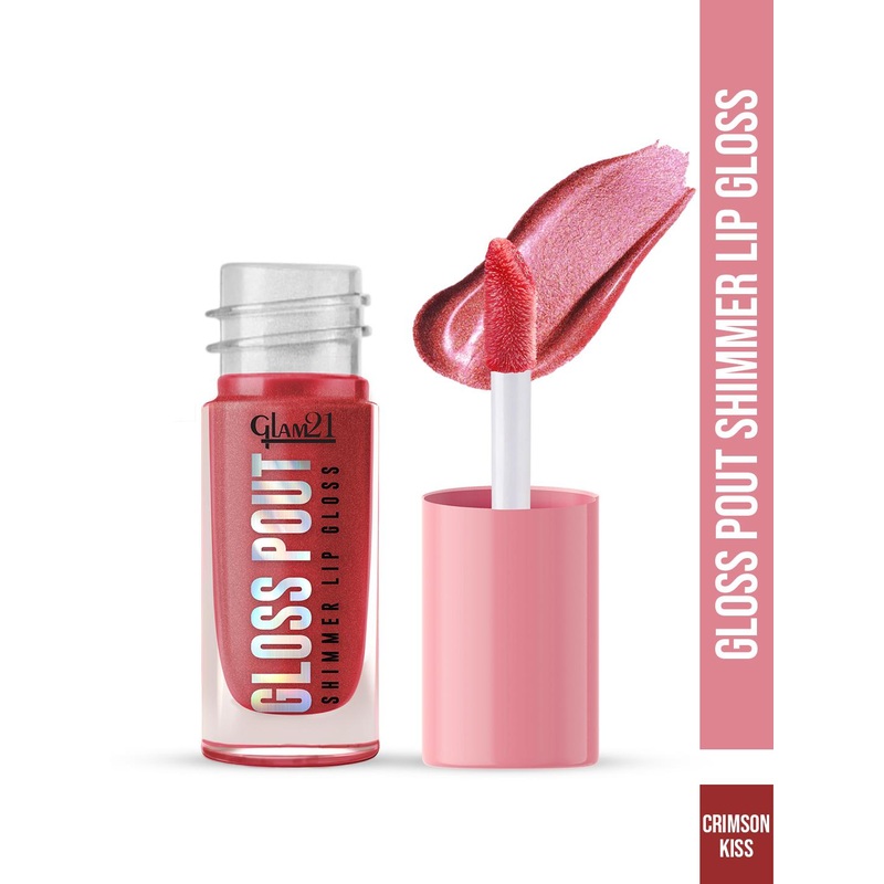 GLAM21 Gloss Pout Shimmer High Shine Glossy Finish Lip Gloss – 7 g – Crimson Kiss 03
