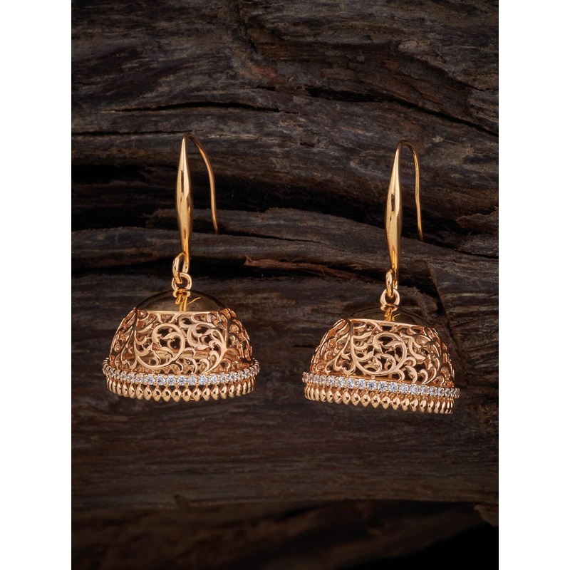 Kushal’s Fashion Jewellery Embellished Bridal Gold-Plated Circular Half Hoop Earrings