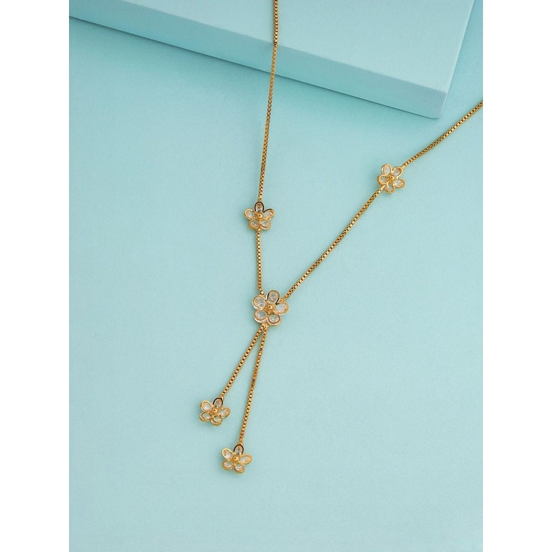 Kushal’s Fashion Jewellery Gold-Plated Zircon Studded Necklace