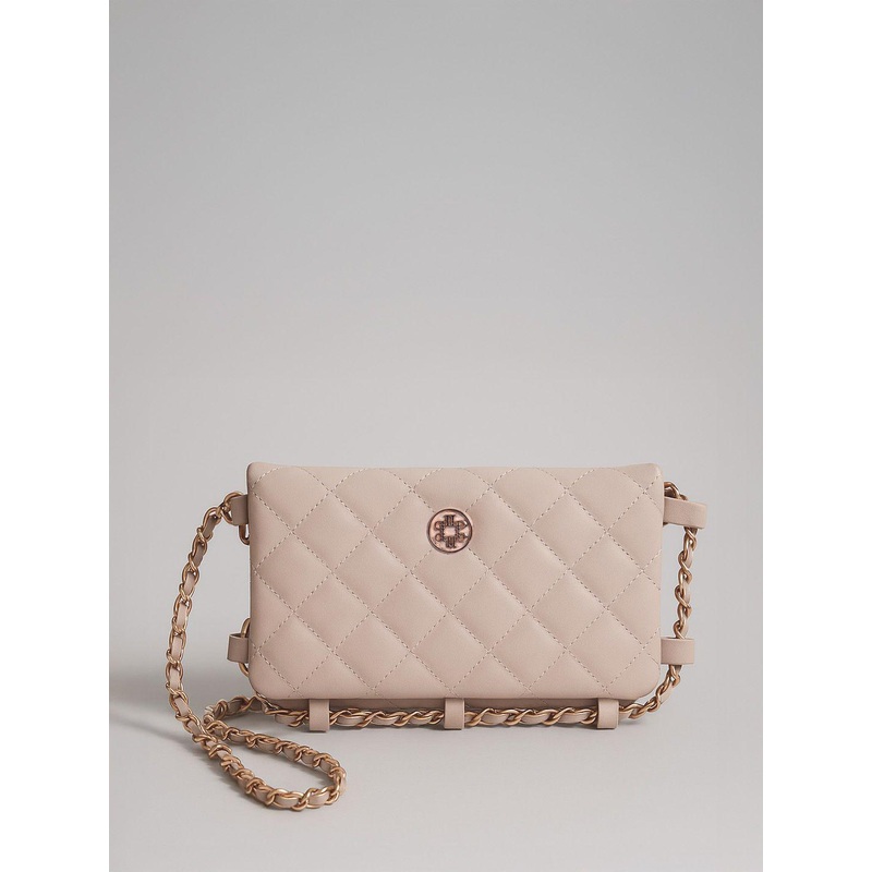 Lino Perros Beige Quilted Small Sling Bag