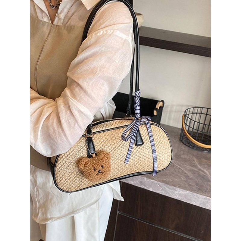 LULU & SKY PU Structured Shoulder Bag With Tasselled