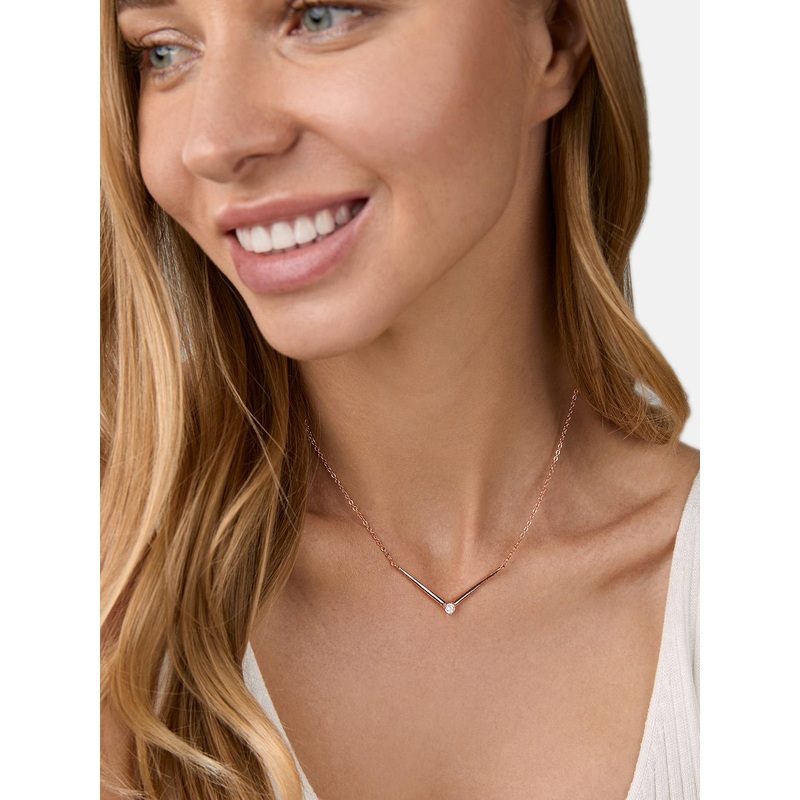 MINUTIAE Rose Gold & White Brass Rose Gold-Plated Handcrafted Necklace