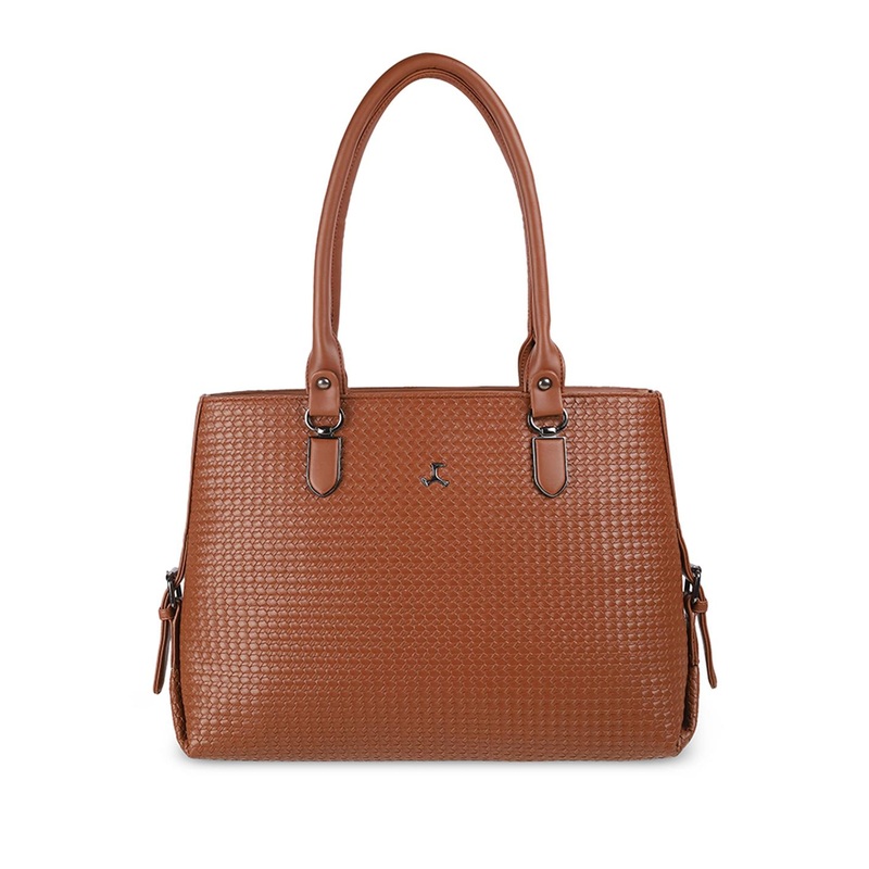 Mochi Textured Oversized Structured Shoulder Bag with Tasselled