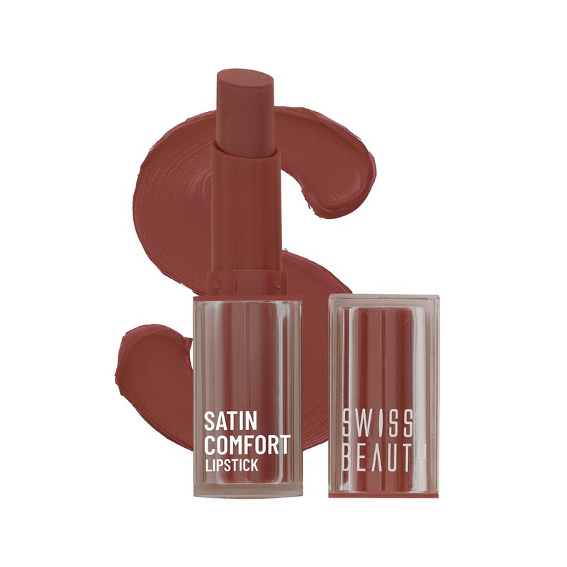 SWISS BEAUTY Ultra-Hydrating & Highly Pigmented Satin Comfort Lipstick – Toasted Brown 04