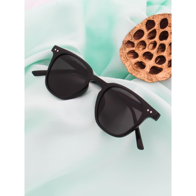 Ted Smith Unisex Black Wayfarer Sunglasses With UV Protected Lens