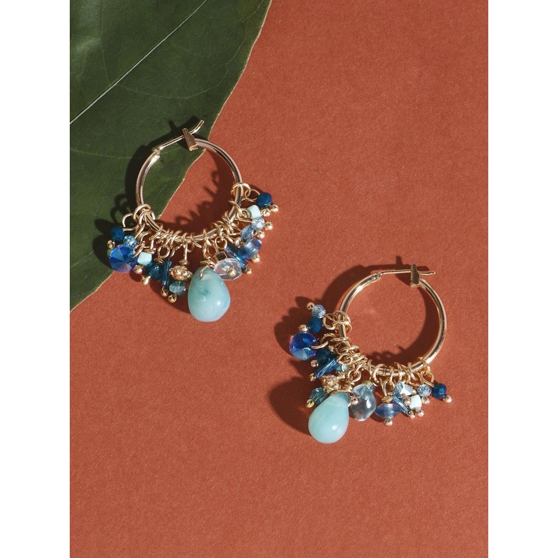Accessorize Beaded Circular Hoop Earrings