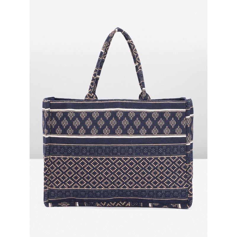 Anouk Ethnic Motifs Printed Oversized Structured Tote Bag