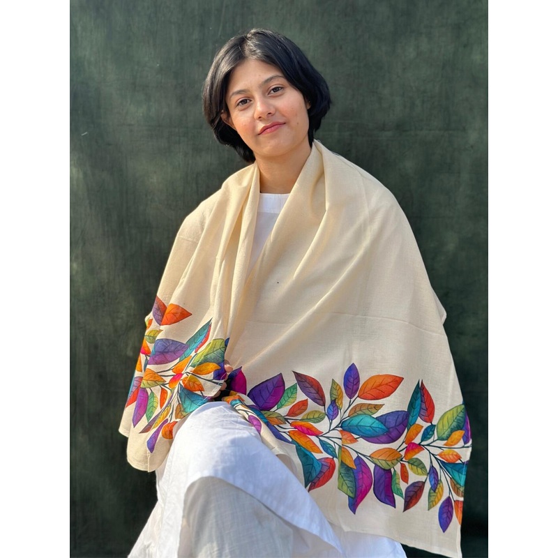 BUTA BUTI Floral Printed Cotton Scarf