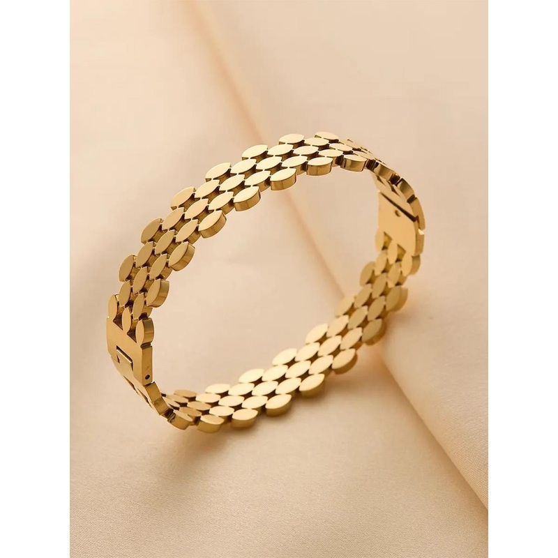 DIVASTRI Gold-Plated Stainless Steel Bangle-Style Bracelet