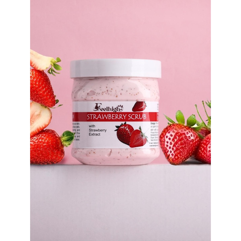 FEELHIGH Strawberry Extract Face & Body Scrub – 500 gm