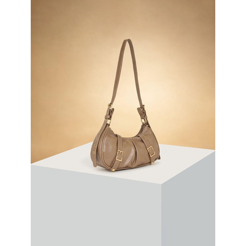 Forever Glam by Pantaloons Colourblocked PU Structured Sling Bag with Bow Detail