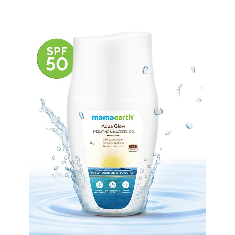 Mamaearth Aqua Glow Hydrating SPF50 PA+ Sunscreen Gel With Himalayan Thermal Water – 50g