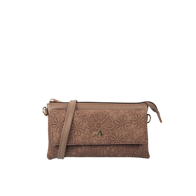 Metro Brown Embroidered Purse Clutch