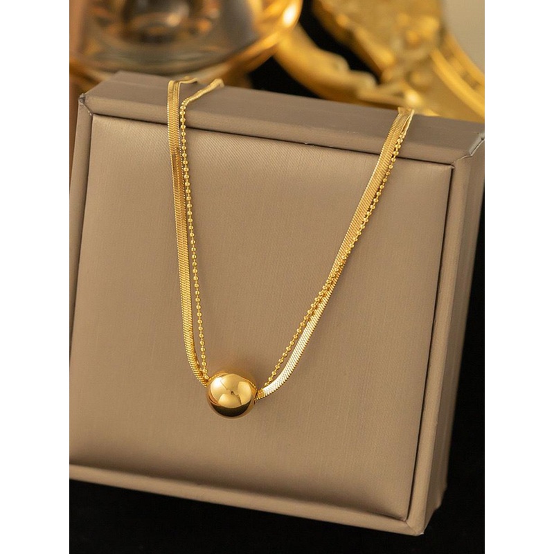 MYKI Gold-Plated Stainless Steel Spherical Necklace