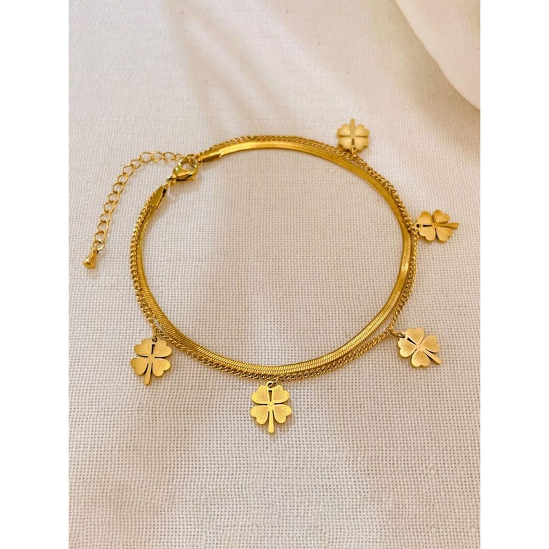 MYKI Stainless Steel Gold-Plated Charm Bracelet