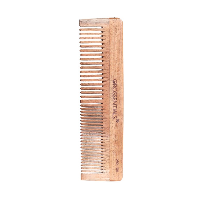 OROSSENTIALS Kacchi Neem Wooden Comb – Beige