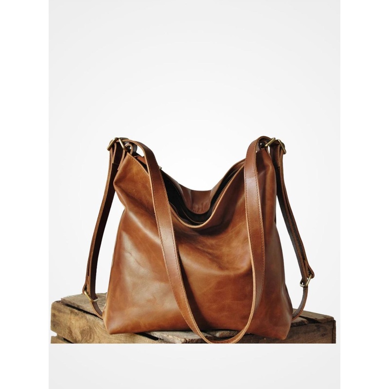 STRUTT Women Travelling Midi Backpack: Brown Vintage