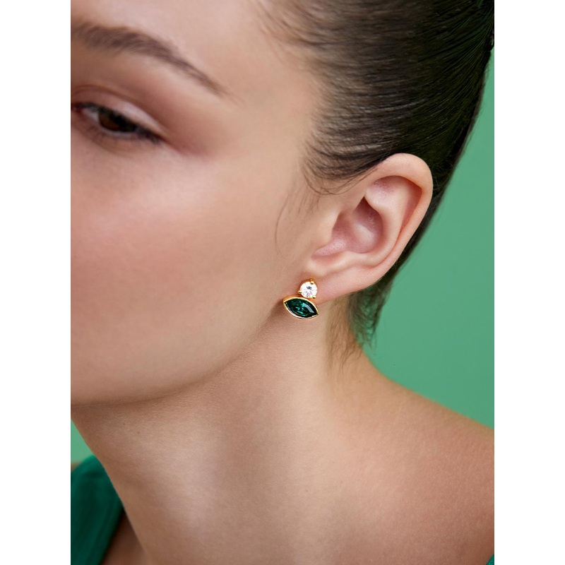 AIKA BY MINUTIAE Gold-Plated Oval Studs Earrings