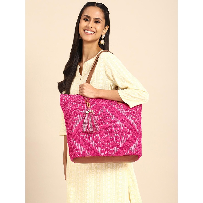 Anouk Ethnic Motifs Structured Tote Bag