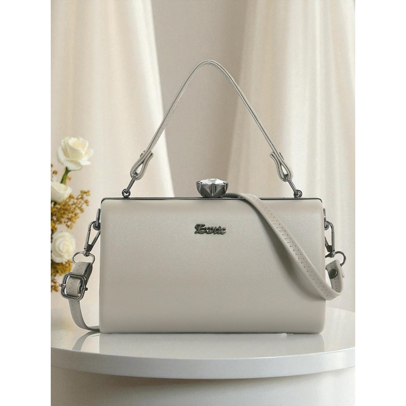 Exotic Shoulder Strap Box Clutch