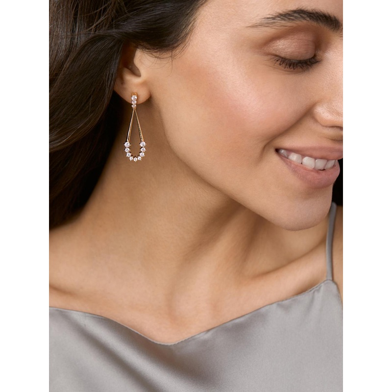 MINUTIAE Gold-Toned Teardrop Shaped Drop Earrings