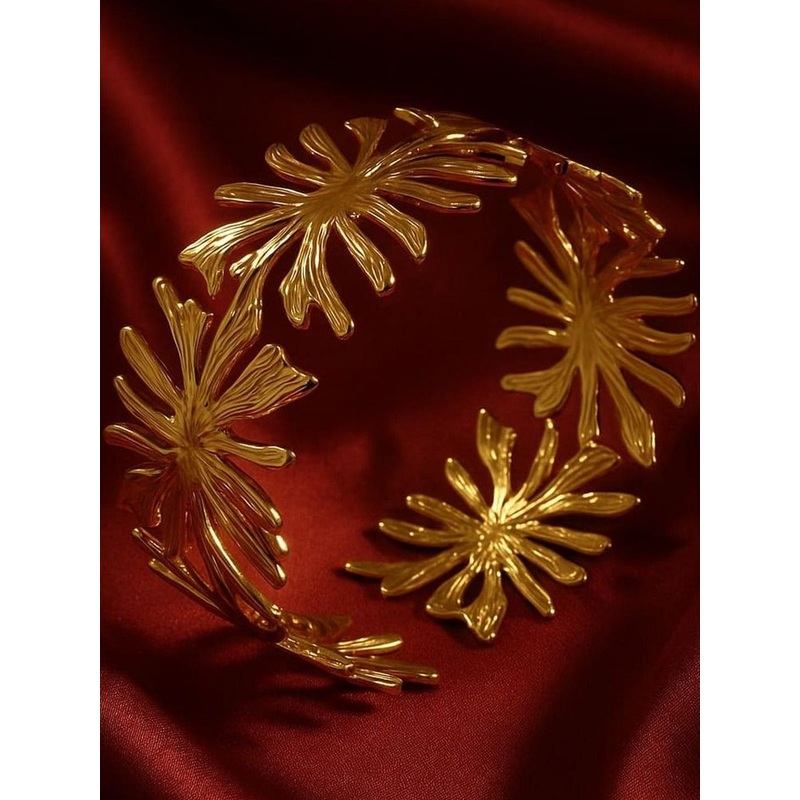 Nui Stainless Steel Gold-Plated Cuff Bracelet