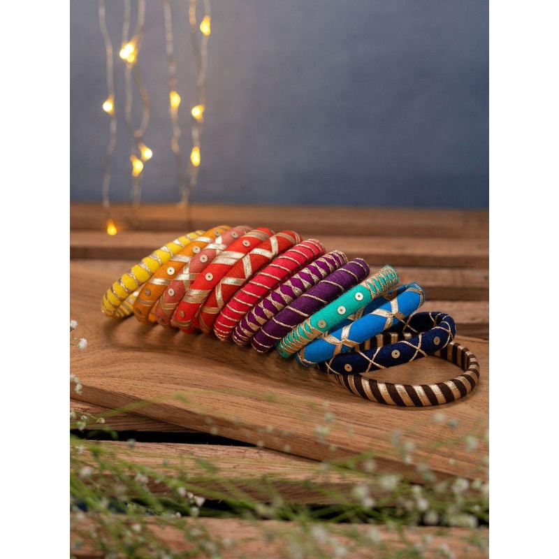 Taasha Craft Ratna Set Of 12 Thread Bangles
