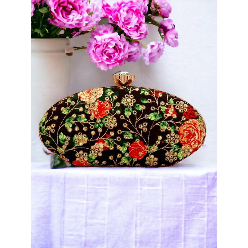 Toobacraft Embroidered Box Clutch