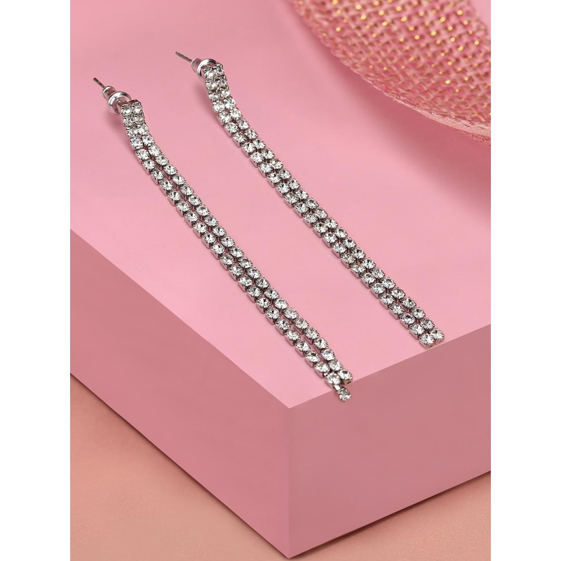 Accessorize London Women Crystal Cupchain Slinky Drop Earring