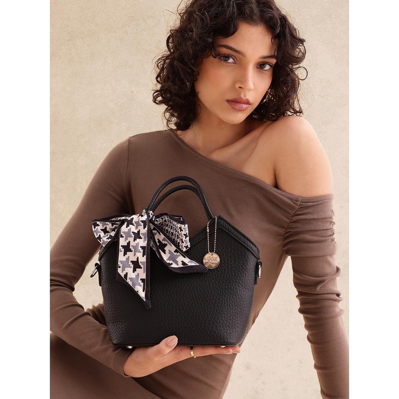 all about you Structured Handheld Bag with Bow Detail