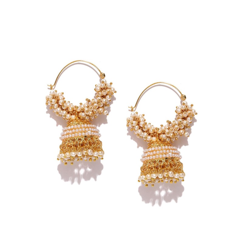 Anouk Gold-Plated Dome Shaped Jhumkas