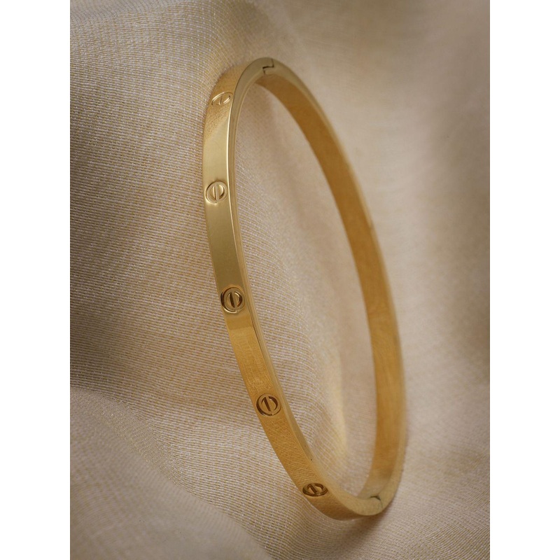 Anouk Stainless Steel Gold-Plated Kada Bracelet