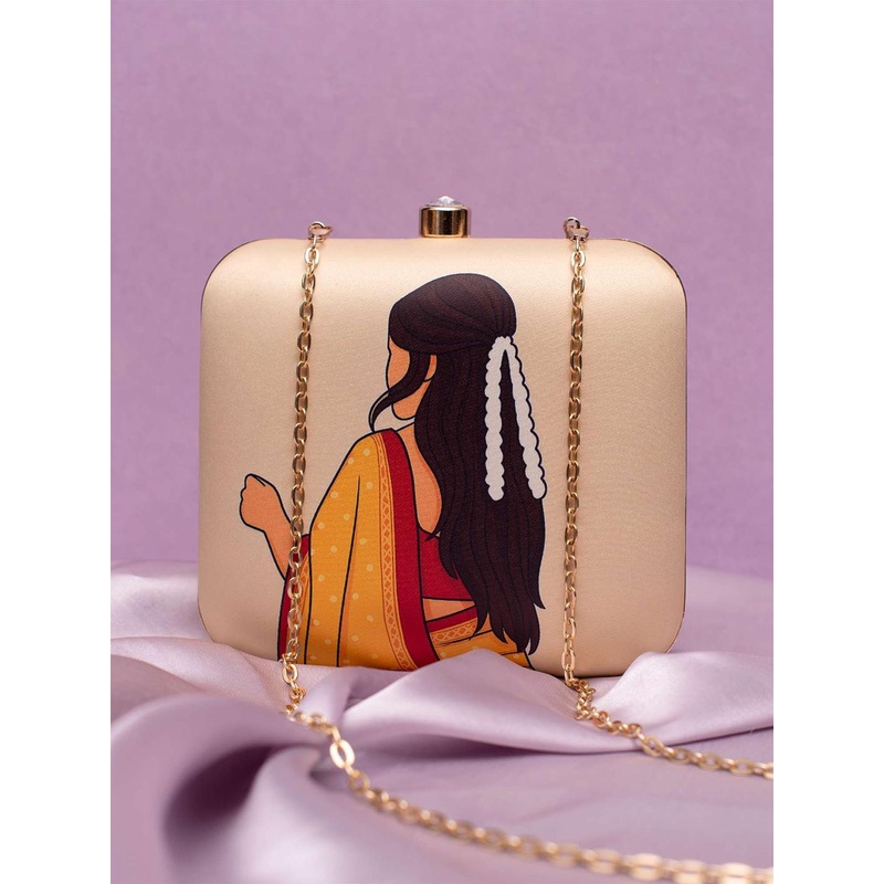 ARTKLIM Abstract Printed Box Clutch