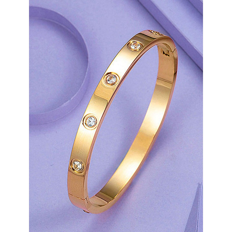 Designs & You American Diamond Gold-Plated Cuff Bracelet