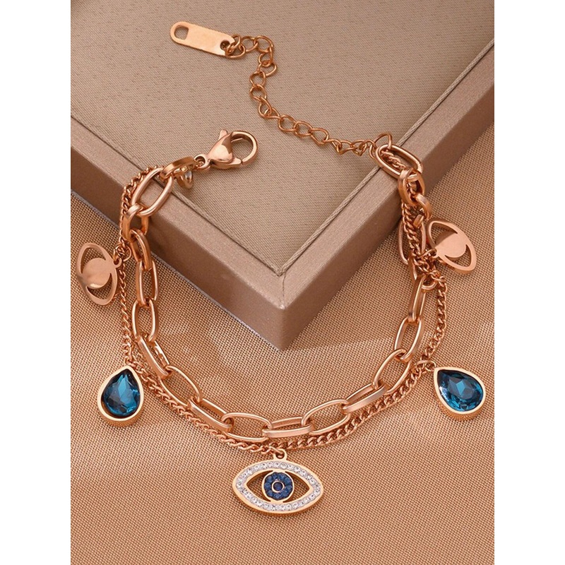 Designs & You American Diamond Rose Gold-Plated Wraparound Bracelet