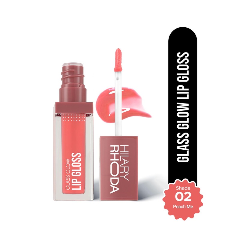 Hilary Rhoda Glass Glow Nourishing & Hydrating Lip Gloss- 5 ml- Peach Me 02