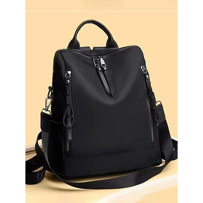 JAISOM Women Solid Medium Zip Backpack