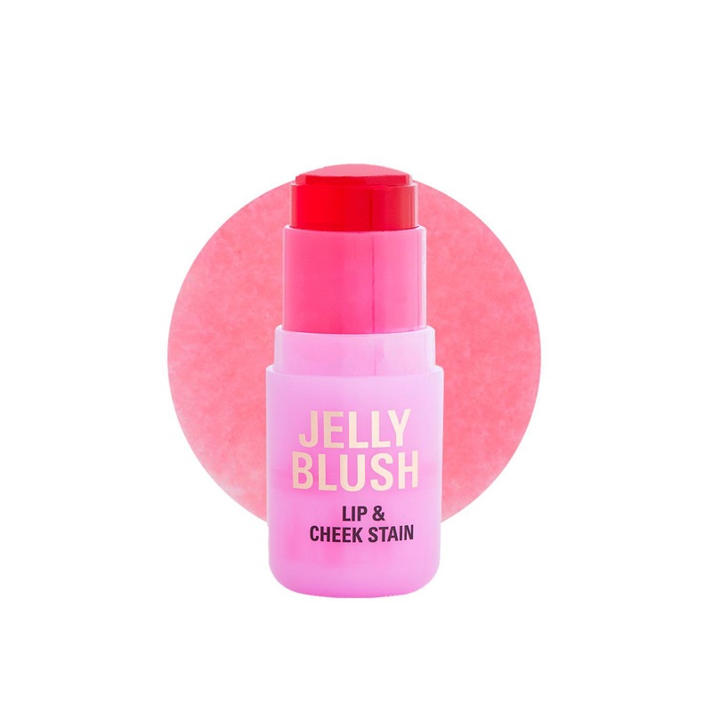 Makeup Revolution London Jelly Blush Stick Lip & Cheek Stain- 5.5 g- Strawberry Pink