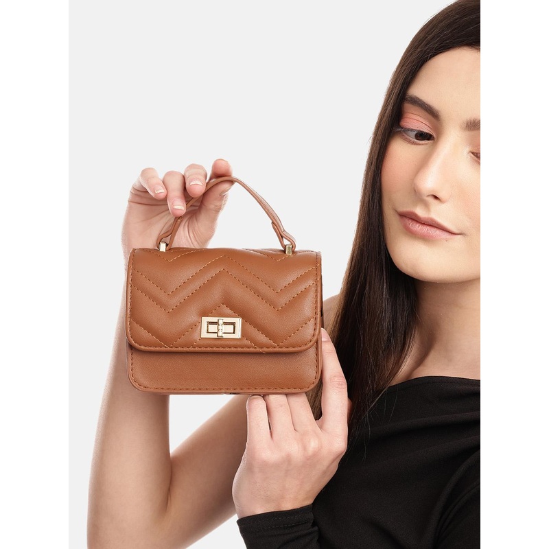 Mast & Harbour Structured Quilted Satchel Bag