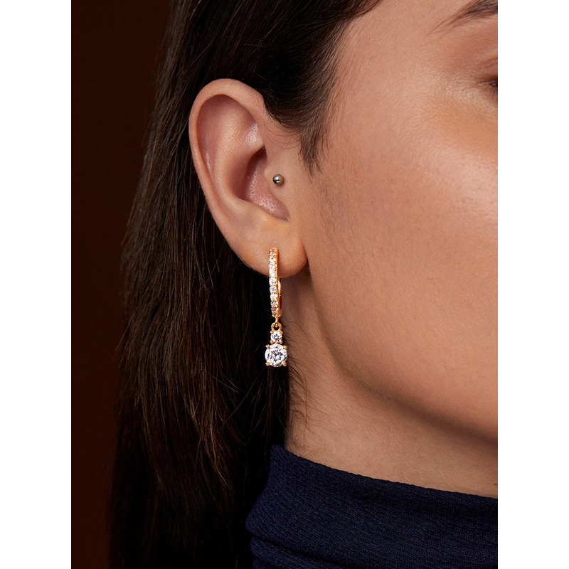 MINUTIAE Gold-Plated Geometric Drop Earrings
