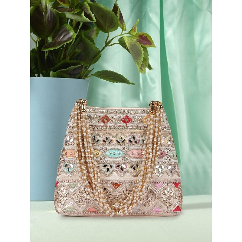 PLANX Embroidered Quilted Potli Clutch