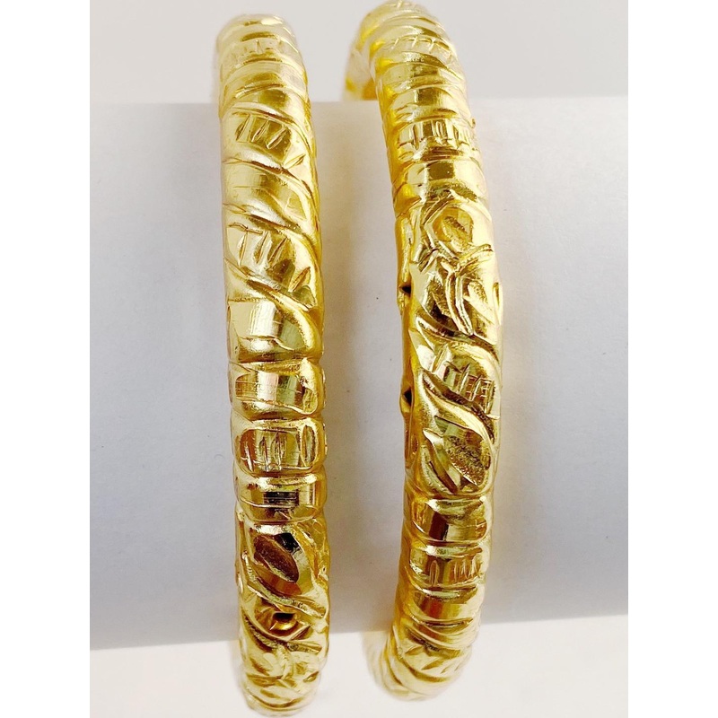 Sattik Set Of 2 Gold Brass Bangles