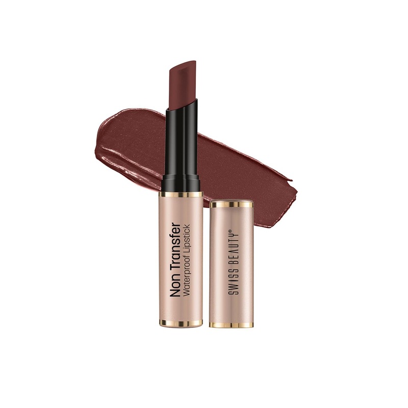 SWISS BEAUTY Non Transfer Water Proof Lipstick- Chocobar 419
